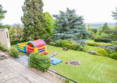 Bouncy castle in garden